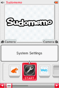 Nintendo DSi Home Screen, focused on Settings app