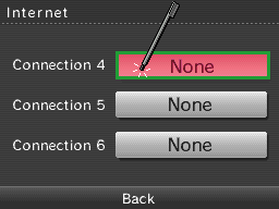 Tap "None" on an empty connection