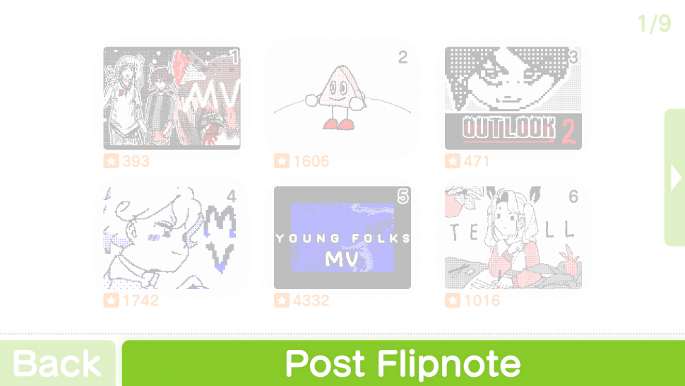 Flipnote Channel Interface - Post Flipnote