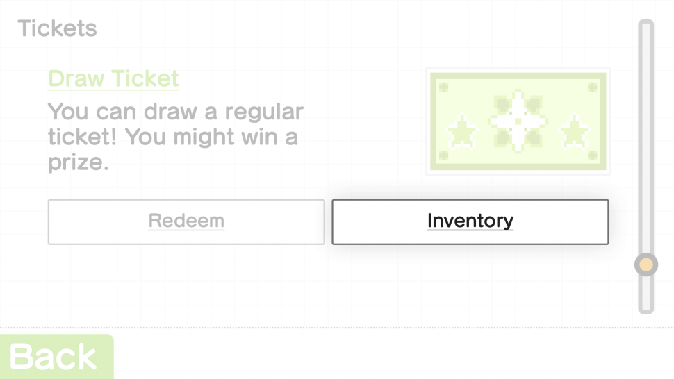 Inventory Button in Creator's Room