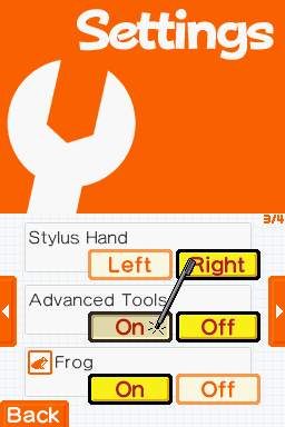 Tapping on the button to enable Advanced Tools