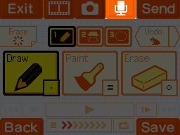 Image showing the location of the Flipnote sound menu