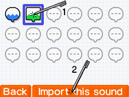 Import Sound Menu showing how to select a sound.