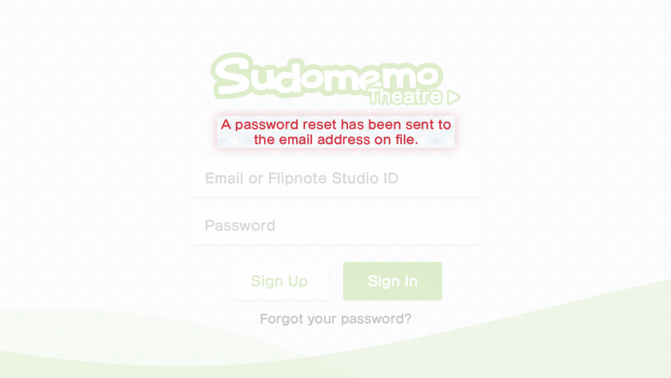Step 3 - Password Reset Email Sent