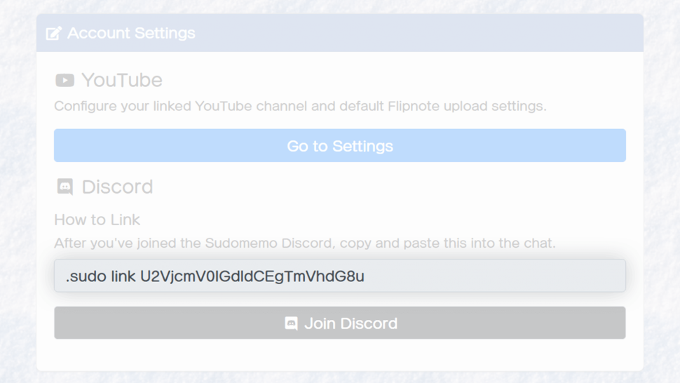 Sudomemo User Settings Discord Linking