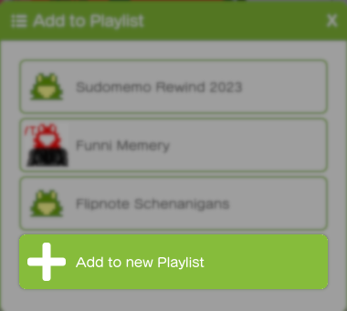 "Add to Playlist" menu, with the "Add to new Playlist" button highlighted.